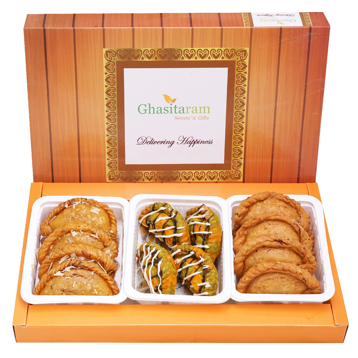 Holi Sweets| Holi Hampers| Holi Gifts-Assorted box of Traditional, Dry Sweet and Designer Gujiyas