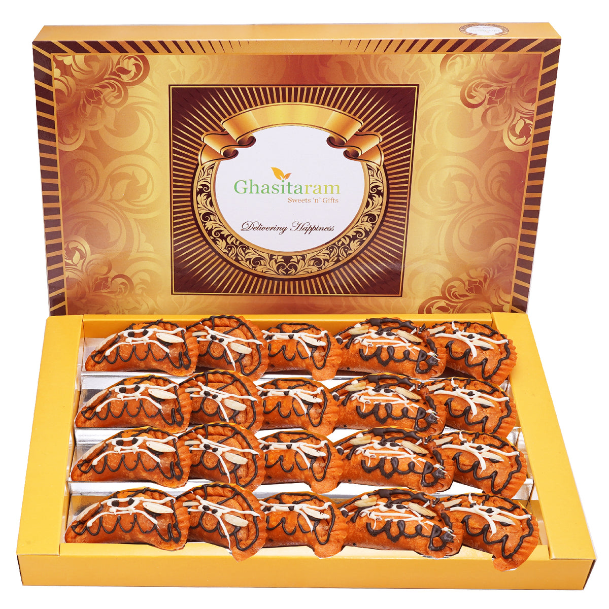 Holi Sweets| Holi Hampers| Holi Gifts-Orange Flavoured Gujiya 800 gms
