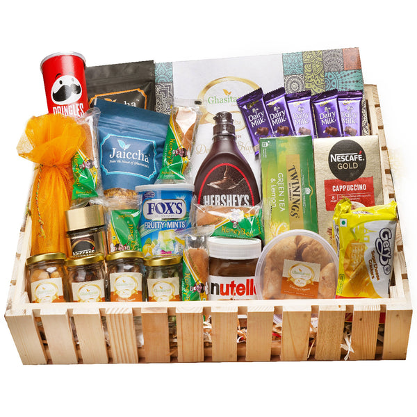 Holi Sweets| Holi Hampers| Holi Gifts Jumbo Basket of 27 Holi Goodies