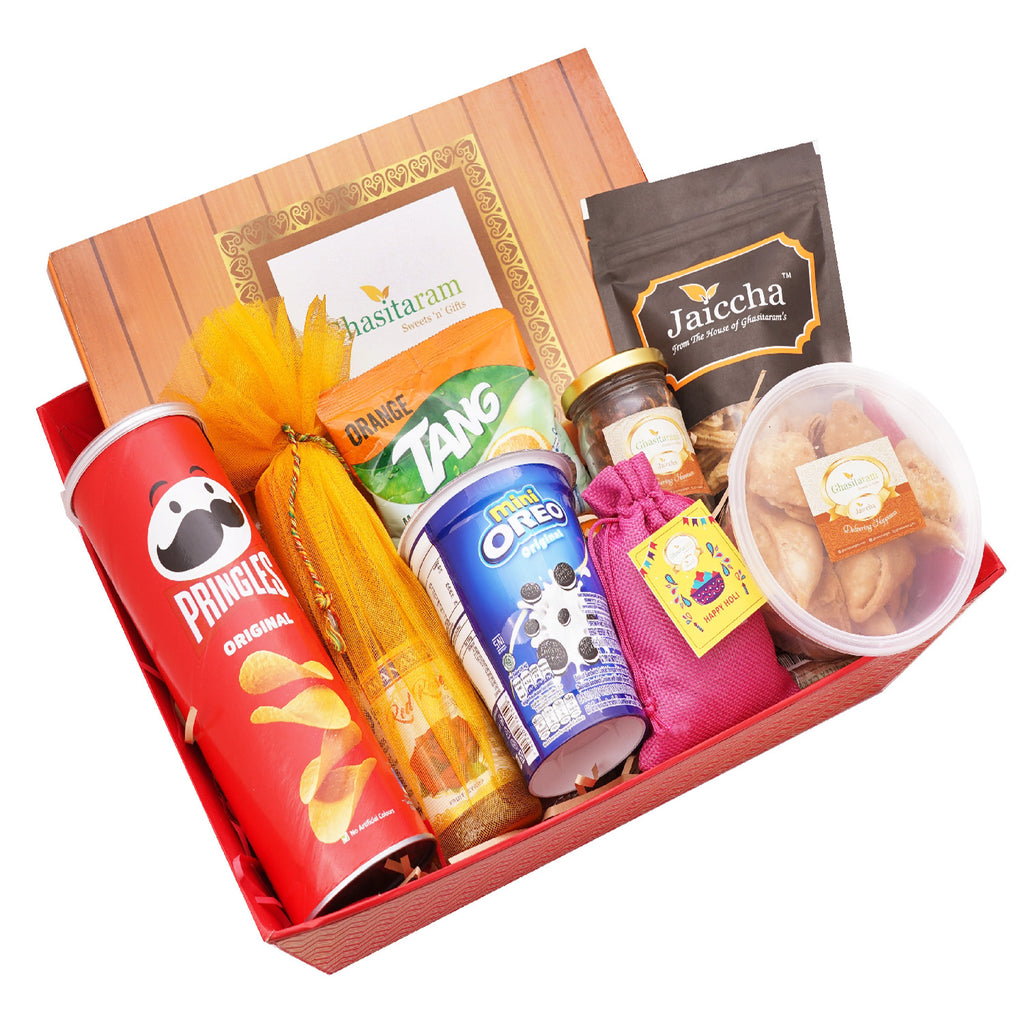 Pink Hamper Basket of 9 Goodies