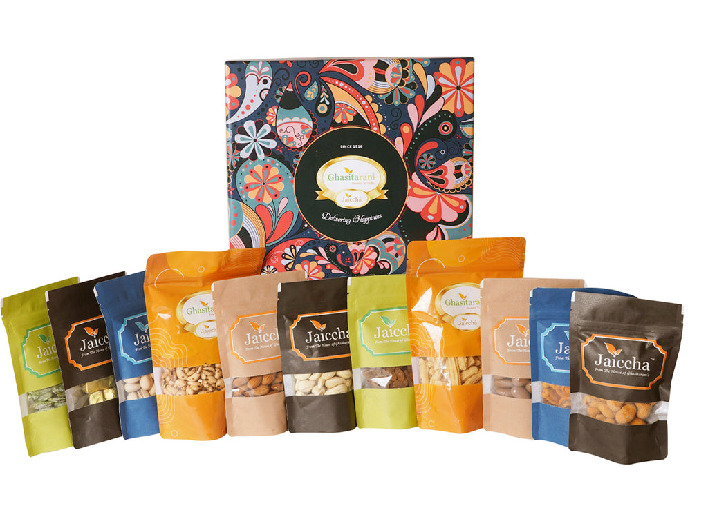 Diwali Gifts-Ghasitaram Big Hamper box of 11 pouches