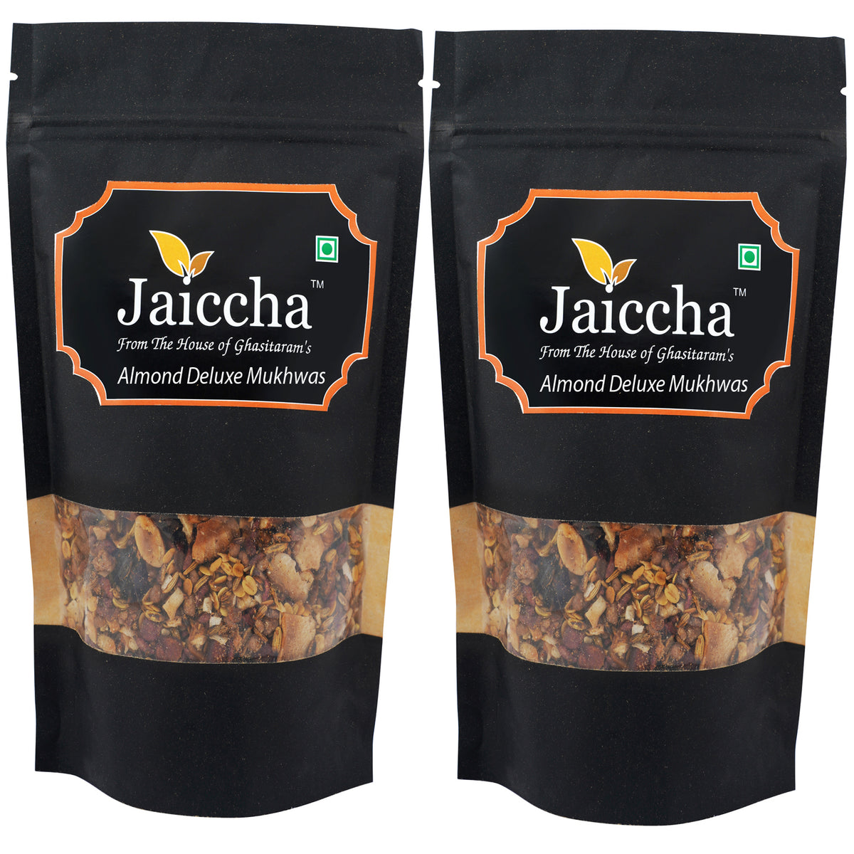 Almond Delux Mukhwas 400 gms in Black Paper Pouch