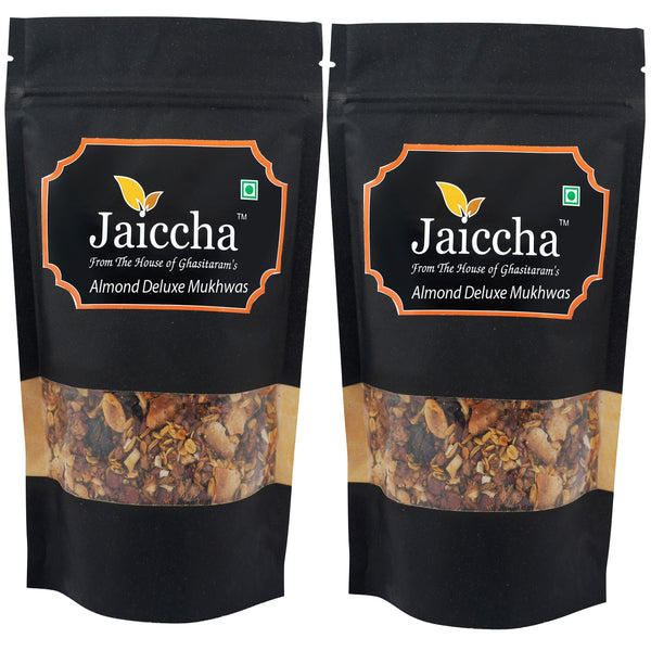 Almond Delux Mukhwas 400 gms in Black Paper Pouch