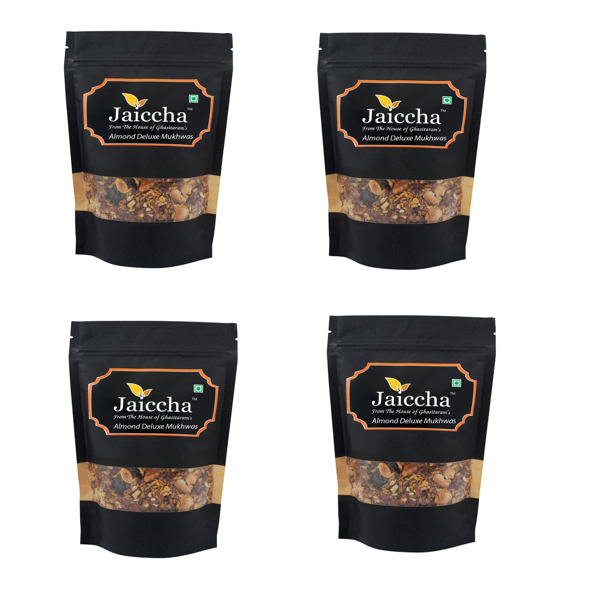 Almond Delux Mukhwas 200 gms in Black Paper Pouch