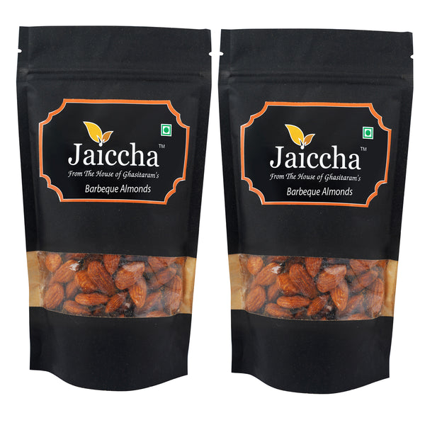 Barbeque Almonds 400 gms  in Black Paper Pouch