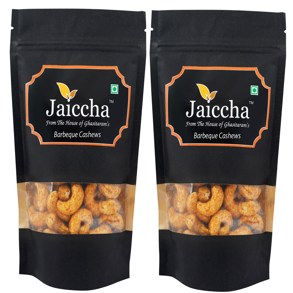 Barbeque Cashews 400 gms  in Black Paper Pouch