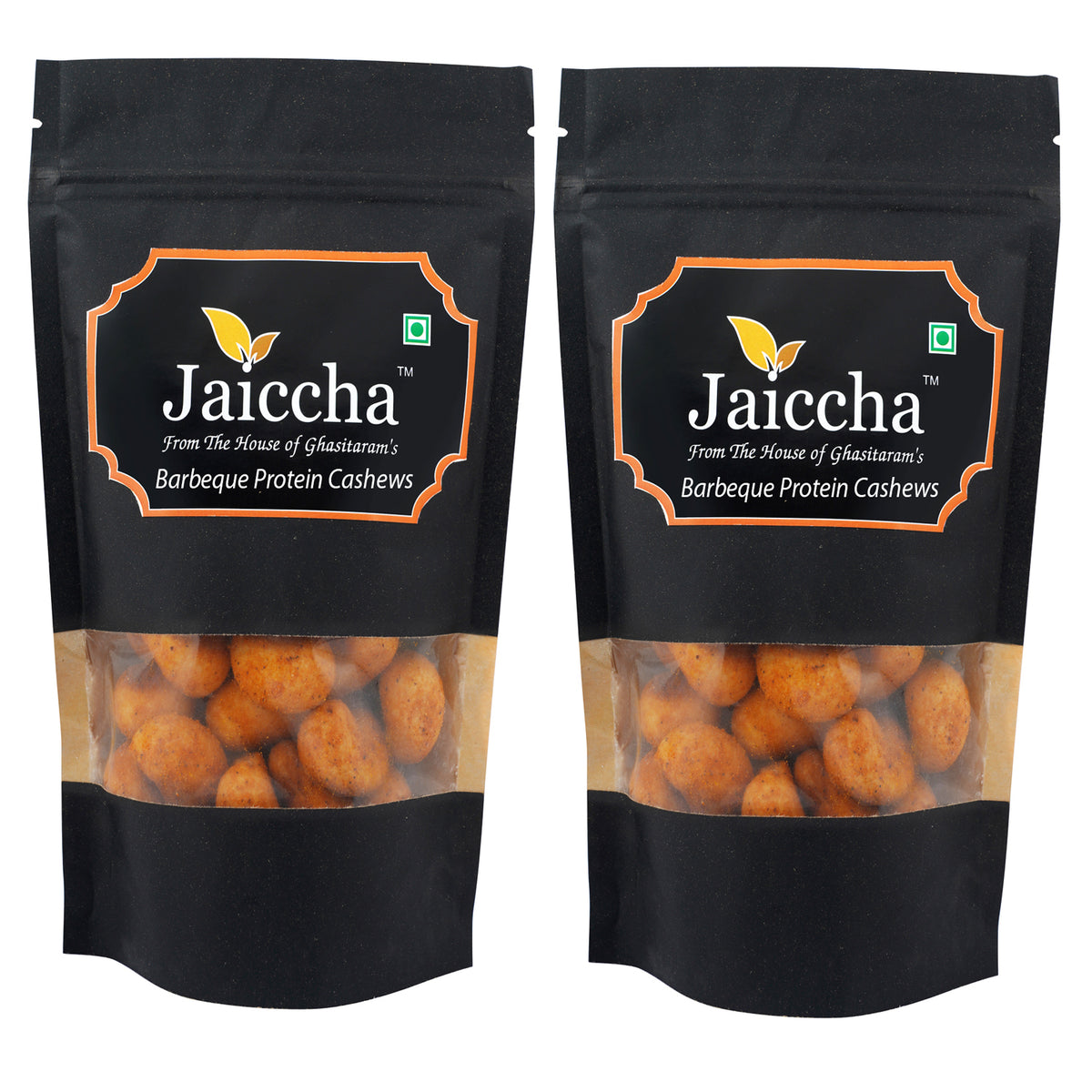 Barbeque Crunchy  Cashews 400 gms  in Black Paper Pouch