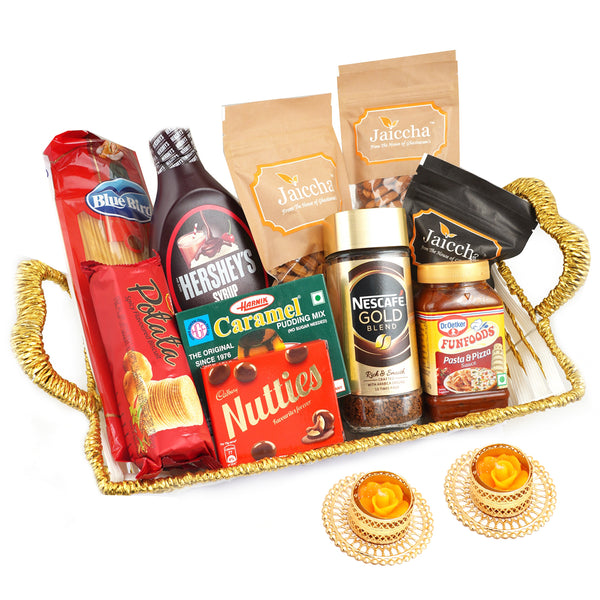 Basket of 10 Goodies With 2 t-lites
