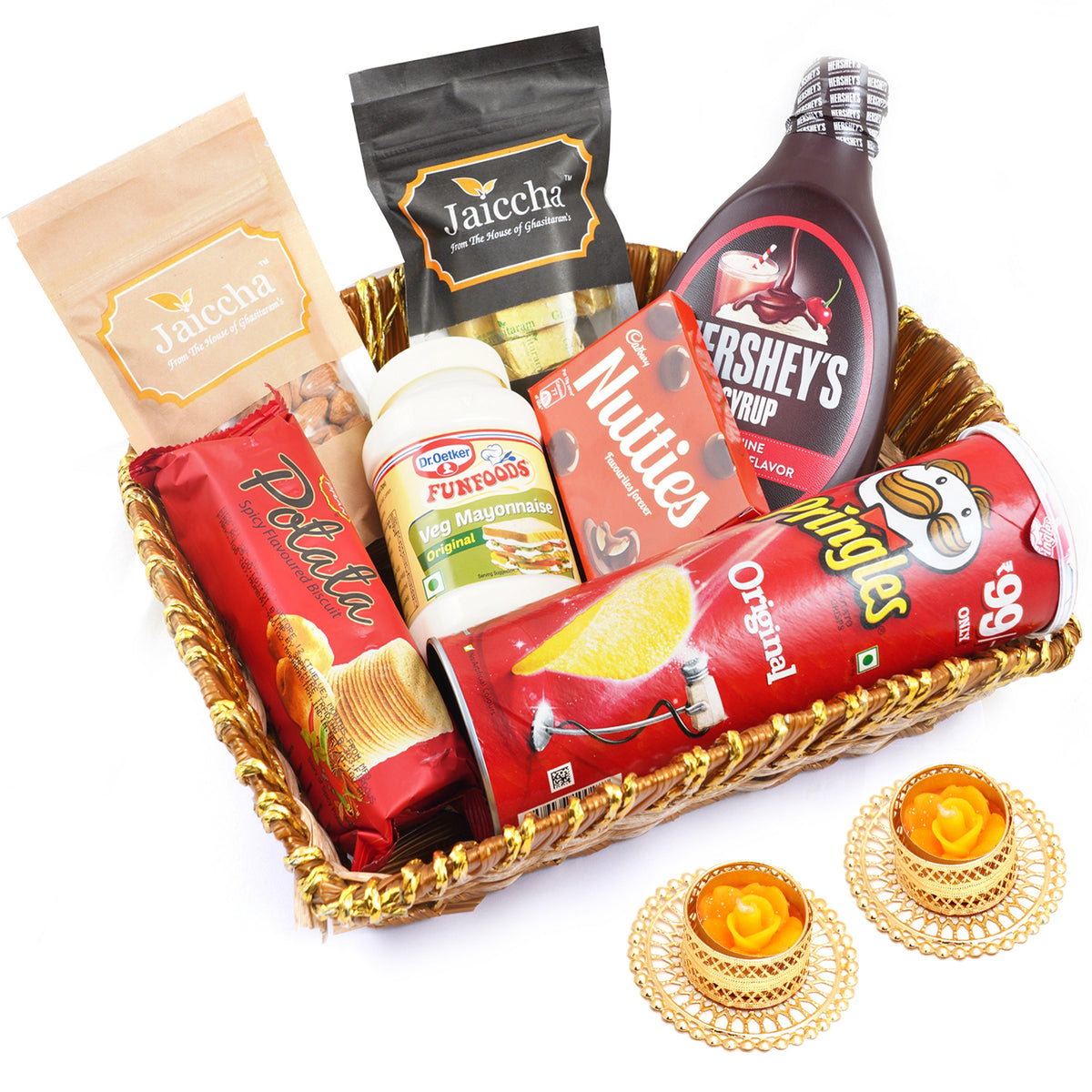 Basket of 7 Goodies With 2 t-lites