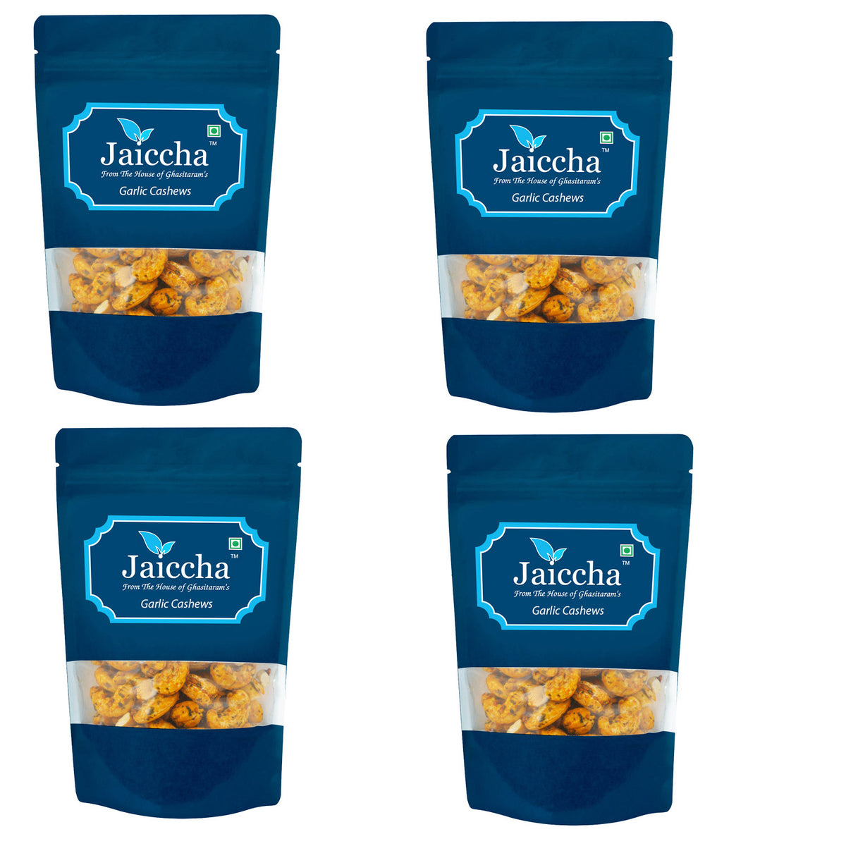 Garlic Cashews 200 gms in White Paper Pouch