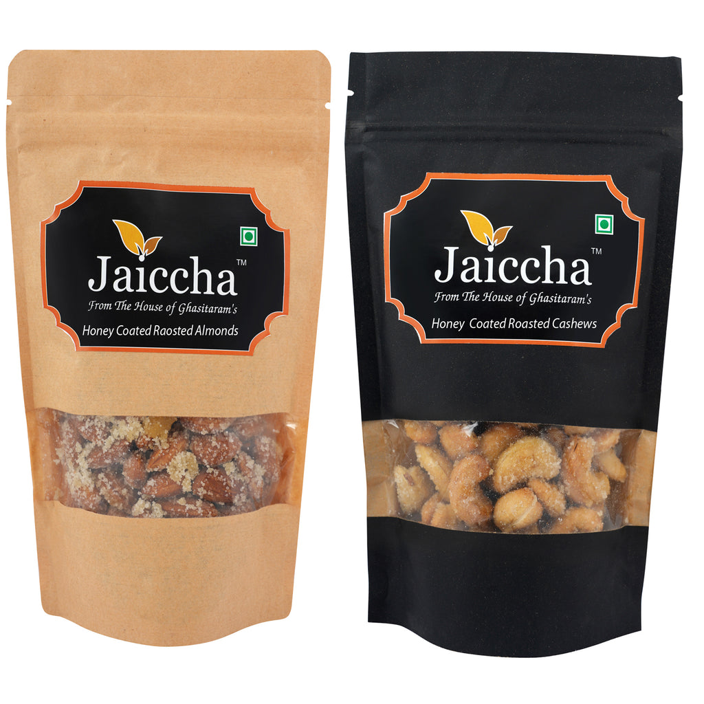 Honey Coated Roasted Cashews and Almonds Pouches 200 gms