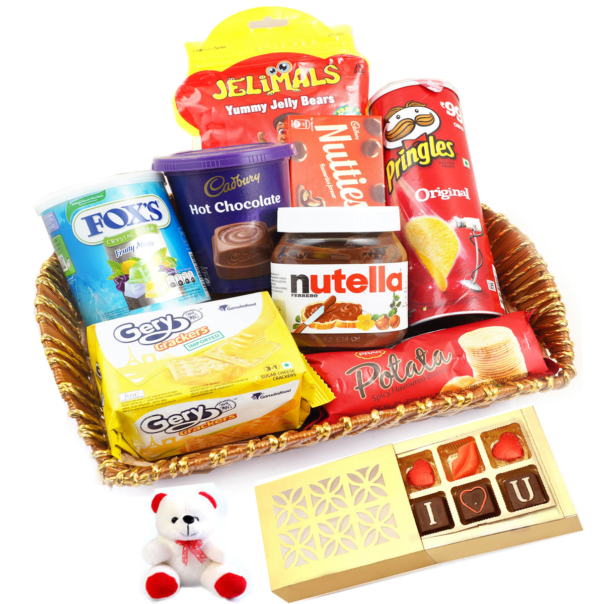 Valentine Gifts-Kids Delight With Teddy and Chocolate box
