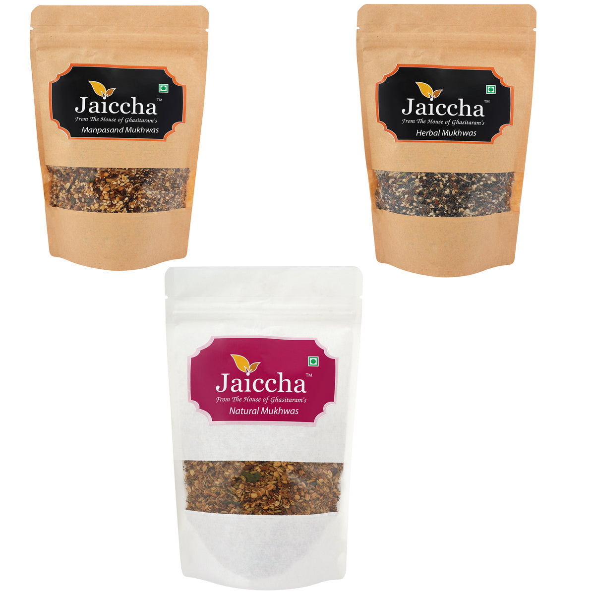 Pack of 3 Manpasand, Natural and Herbal Mukhwas Pouches 600 gms