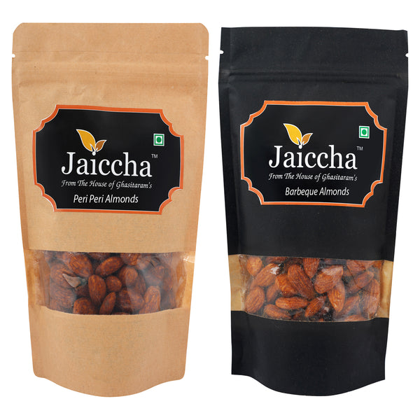 Pack of 2 Peri Peri, Barbeque Almonds Pouches small 200 gms