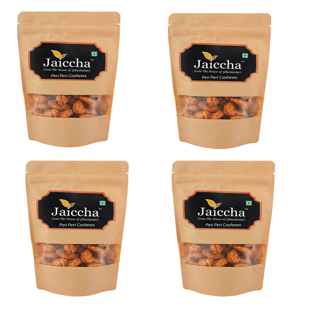 Peri Peri Cashews 200 gms in Brown Paper Pouch