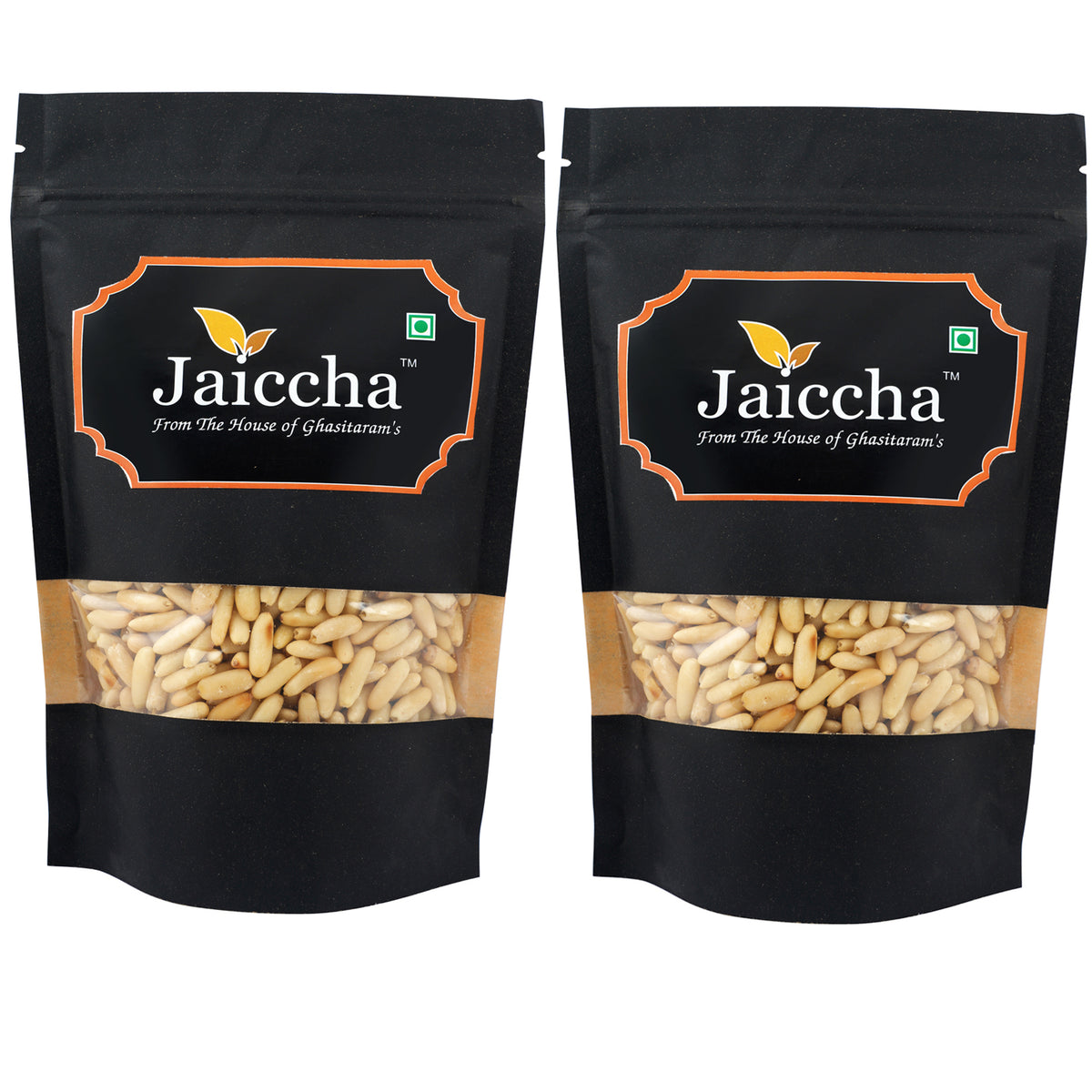 Pine Nuts Without Shell (Chilgoza) 400 gms in Black Paper Pouch