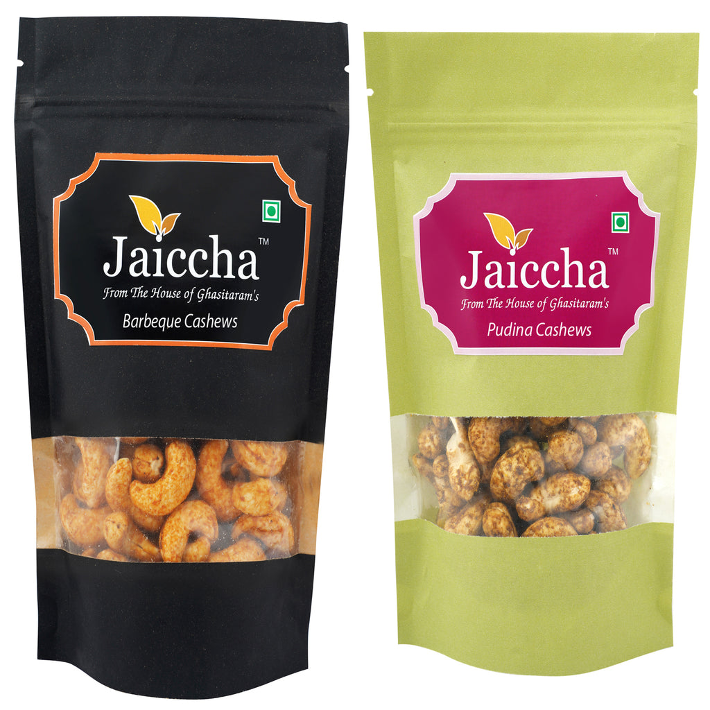 Pack of 2 Pudina, Barbeque Cashews Pouches small 200 gms