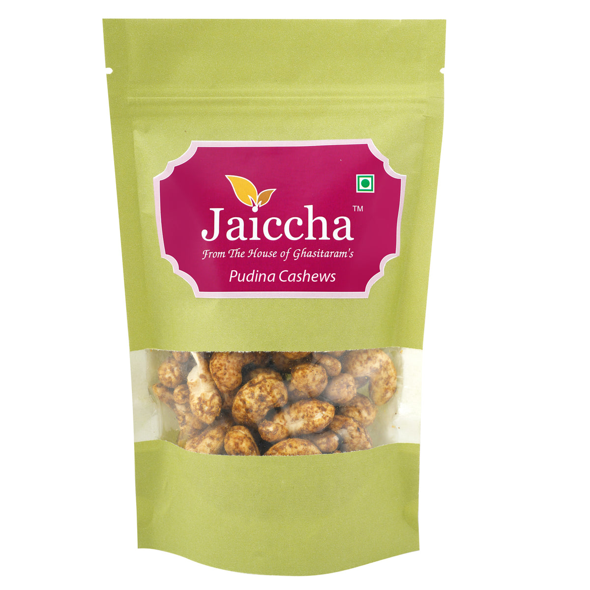 Pudina Cashews 800 gms in Green Paper Pouch