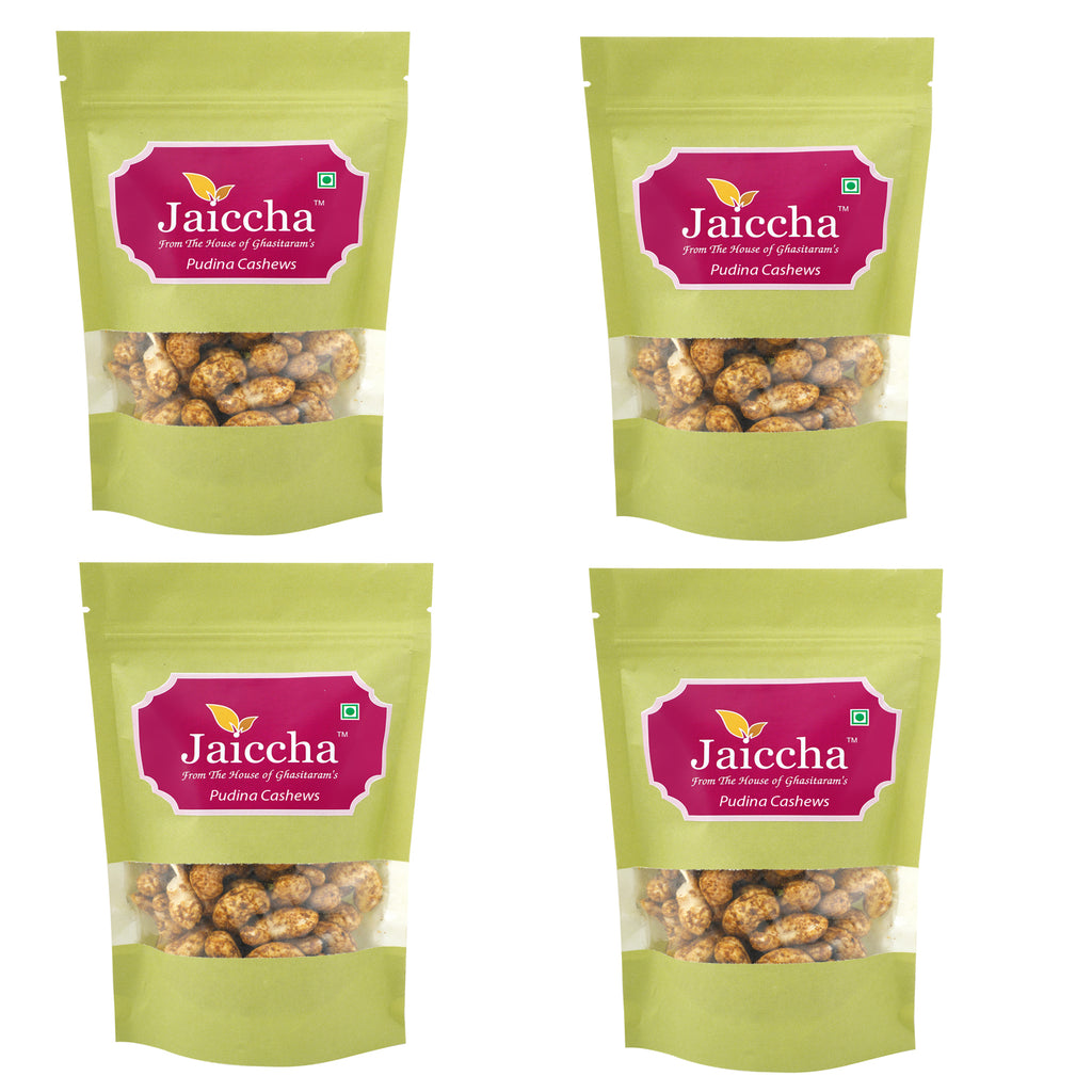 Pudina Cashews 200 gms in Green Paper Pouch