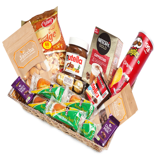 Big Rectangle Basket Hamper  of 21 Goodies