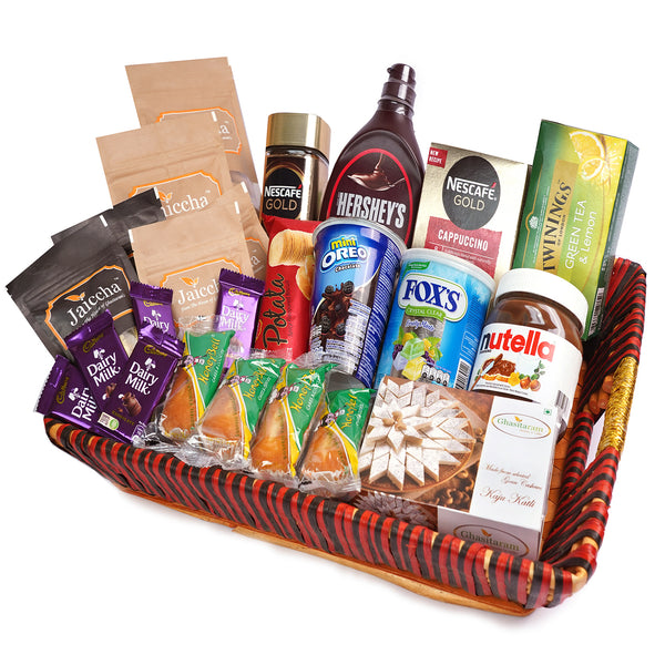 Big Red Basket Hamper  of 30 Goodies