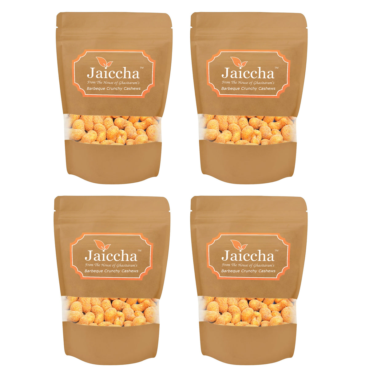 Barbeque Crunchy Coated  Cashews in Brown Paper Pouch 800 gms 