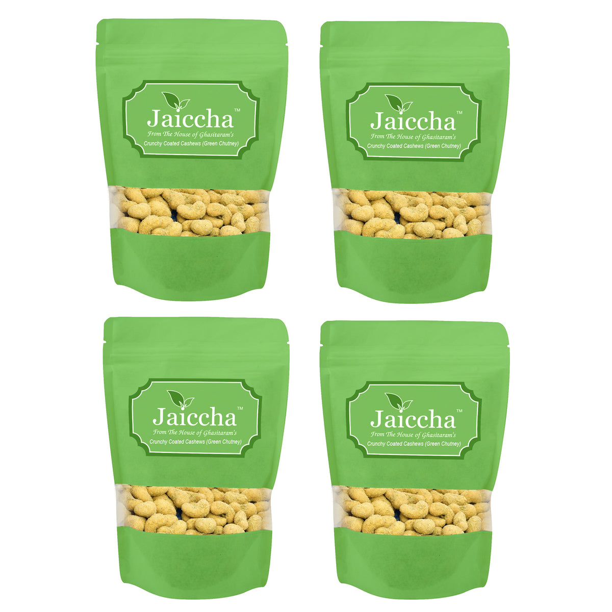 Green Chutney Crunchy Coated  Cashews in Green Paper Pouch 800 gms 