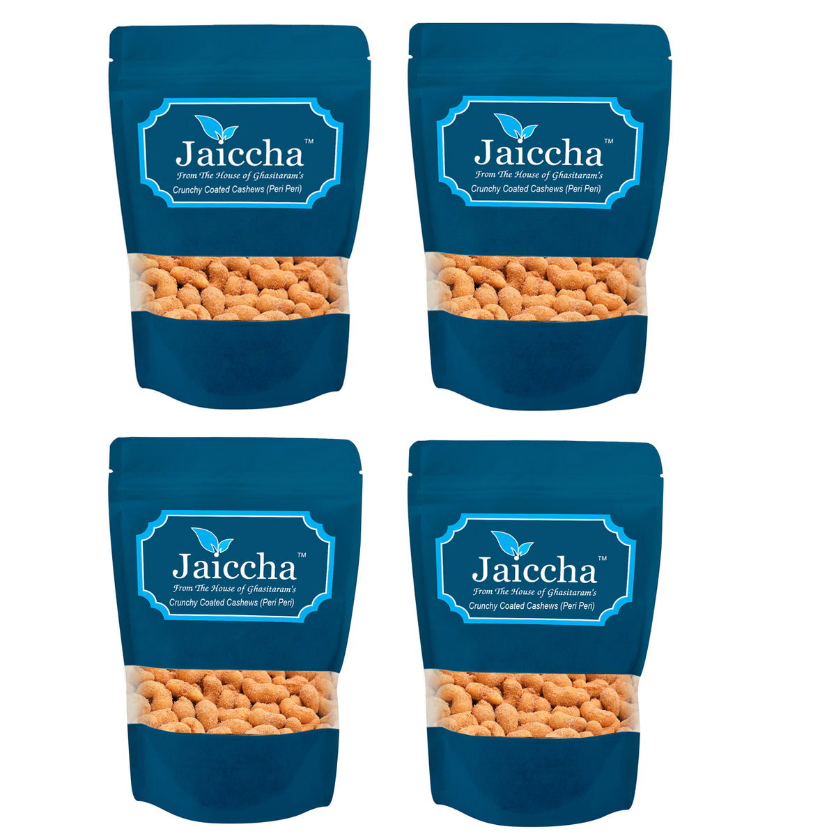 Peri Peri Crunchy Coated  Cashews in Blue Paper Pouch 800 gms  