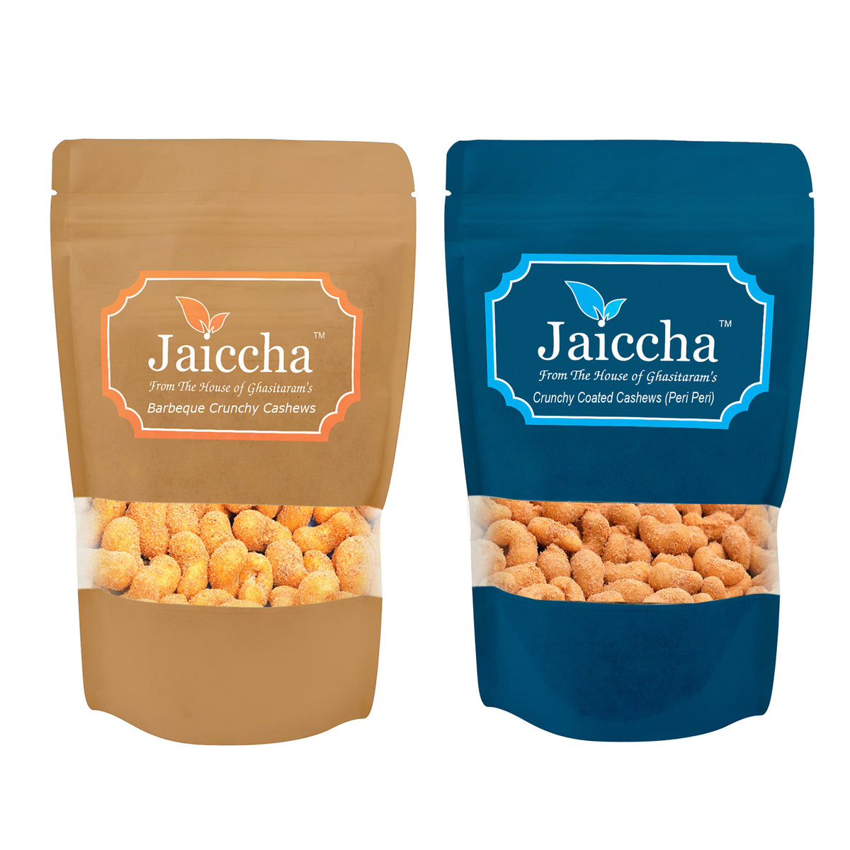 Pack of 2 Peri Peri and Barbeque Crunchy Coated  Cashews 200 gms