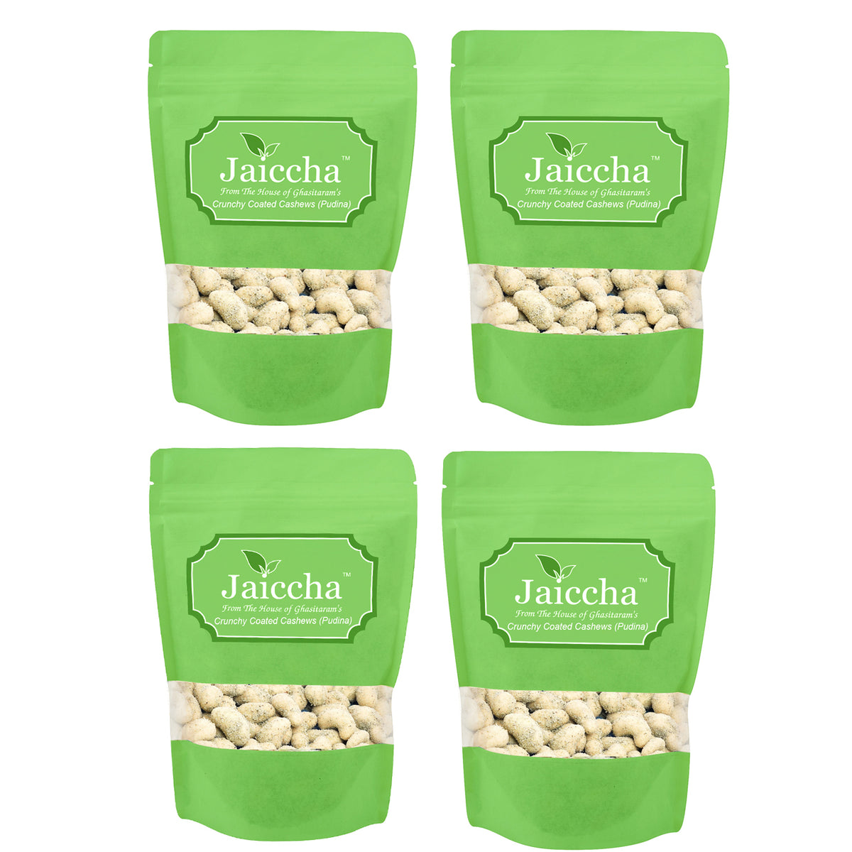 Pudina Crunchy Coated  Cashews in Green Paper Pouch 800 gms
