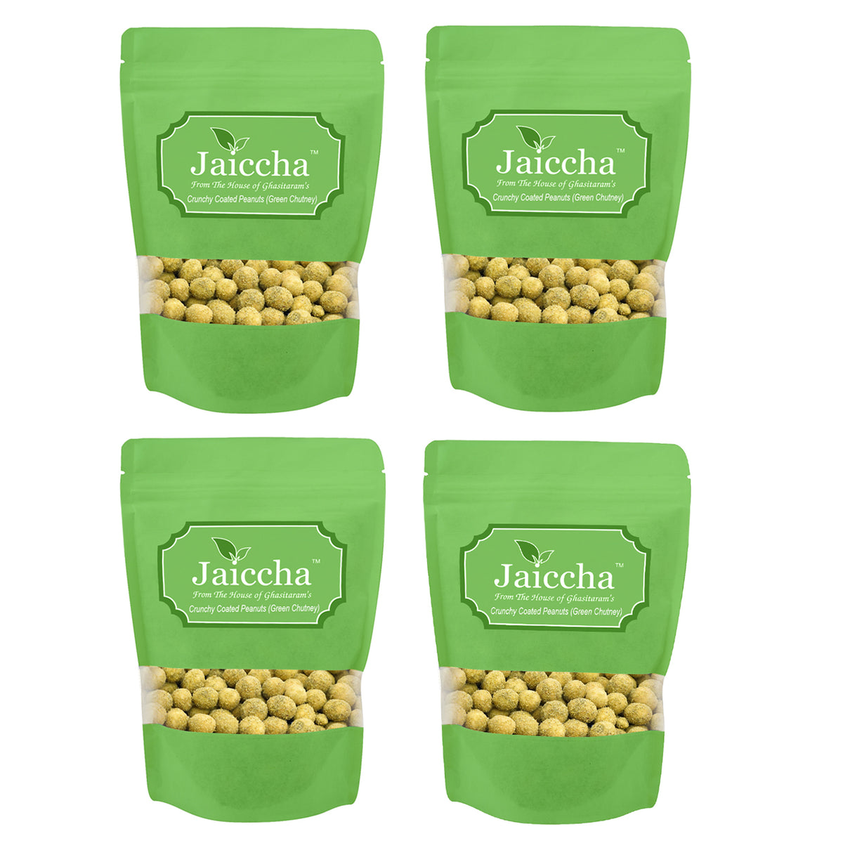 Green Chutney Crunchy Coated  Peanuts in Green Paper Pouch 800 gms 