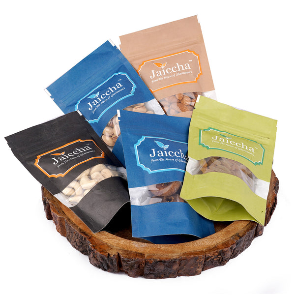Log Platter of 5 Dryfruits