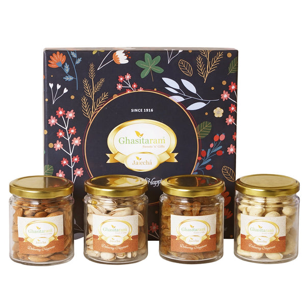 Ghasitaram Hamper Box  with Dryfruit Jars 