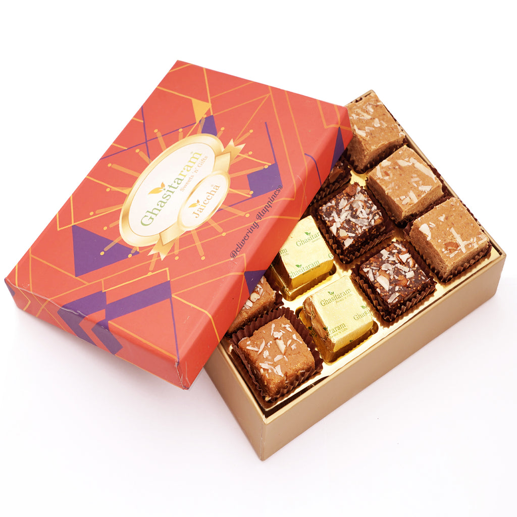 Diwali Gifts-Ghasitaram Special Barfis Box 12 pcs in a Premium Box