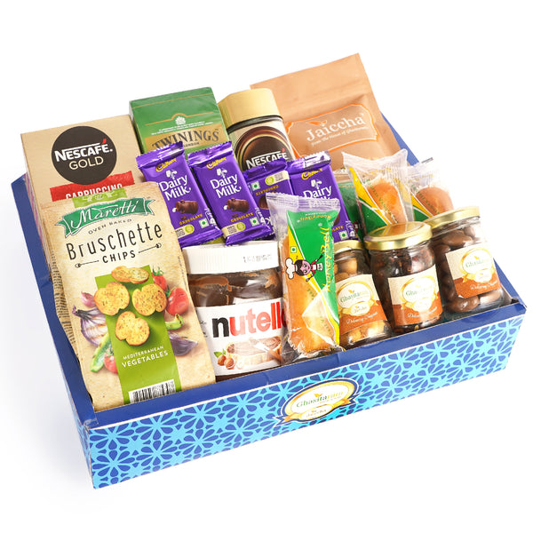 Holi Sweets| Holi Hampers| Holi Gifts Blue Hamper Box of 20 Goodies