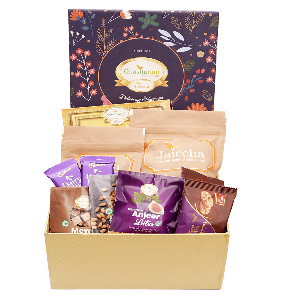 Ghasitaram Hamper Box with Sweets With Soan papdi