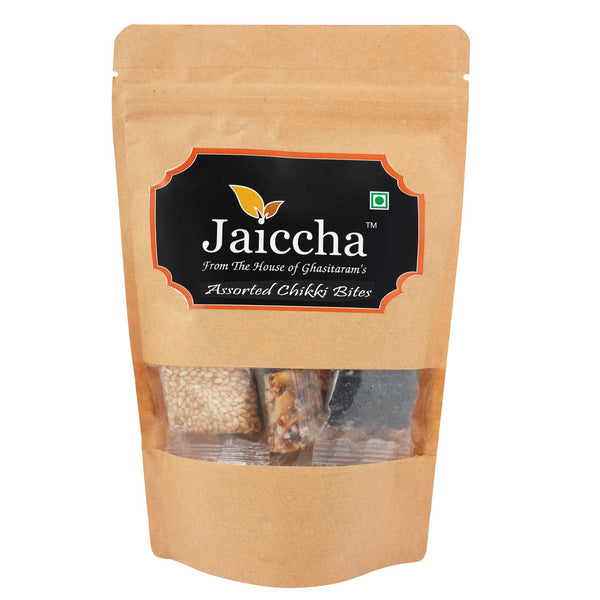 Lohri Sweets Assorted Chikki Bites in Brown Paper Pouch 200 GMS