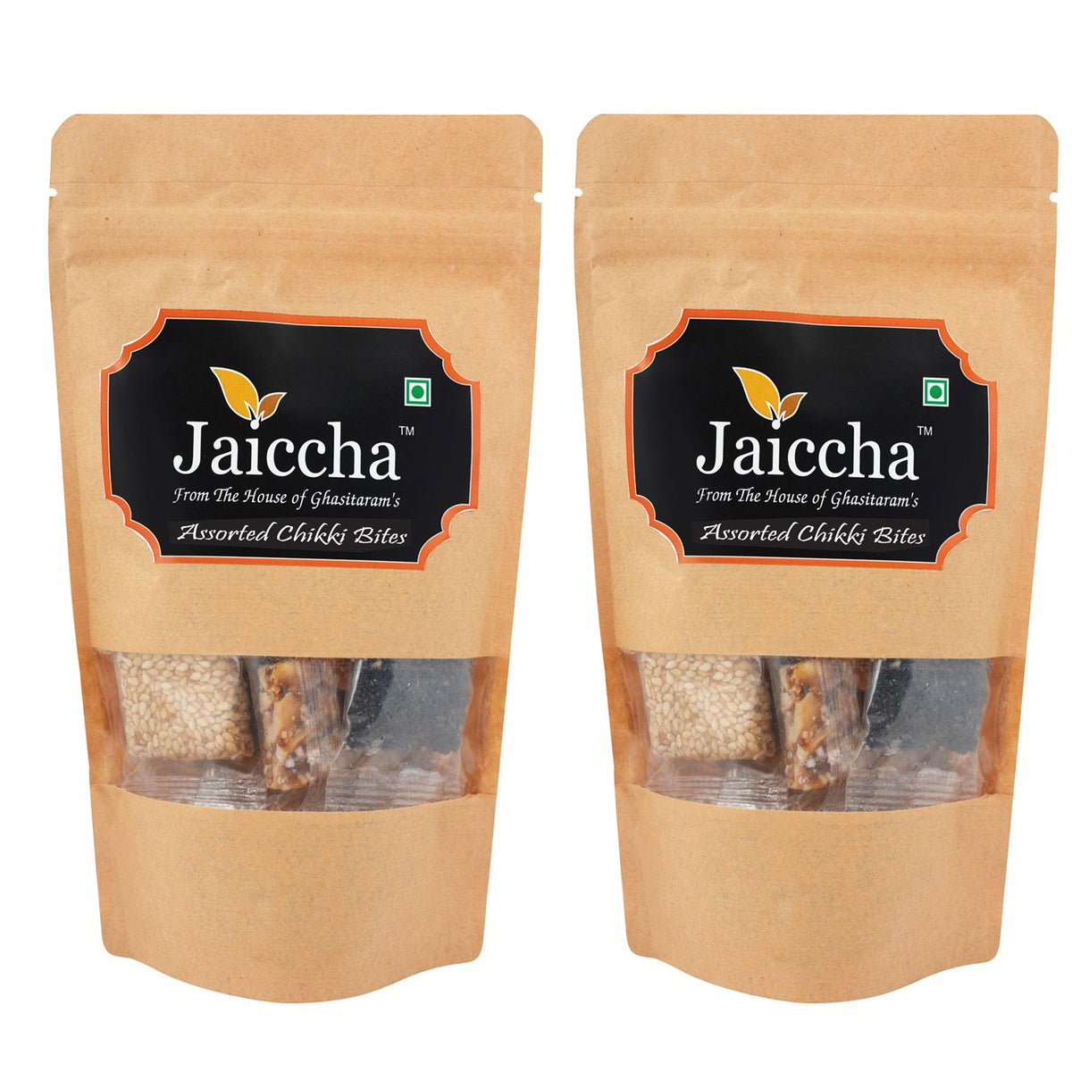Lohri Sweets Assorted Chikki Bites in Brown Paper Pouch 400 GMS