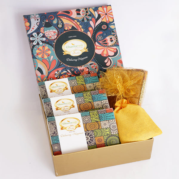 Lohri Hamper Big Box of Til Laddoo, Khajoor, Gachak, Revadi and Til Chikki
