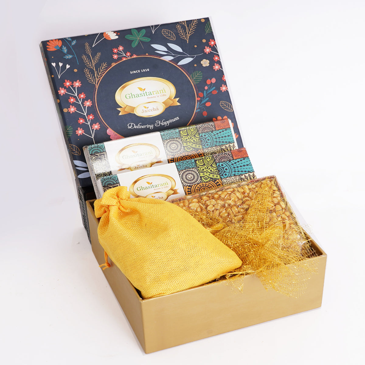 Lohri Hamper Box Small of Til laddoo, Khajoor Peanut Chikki and Revadi