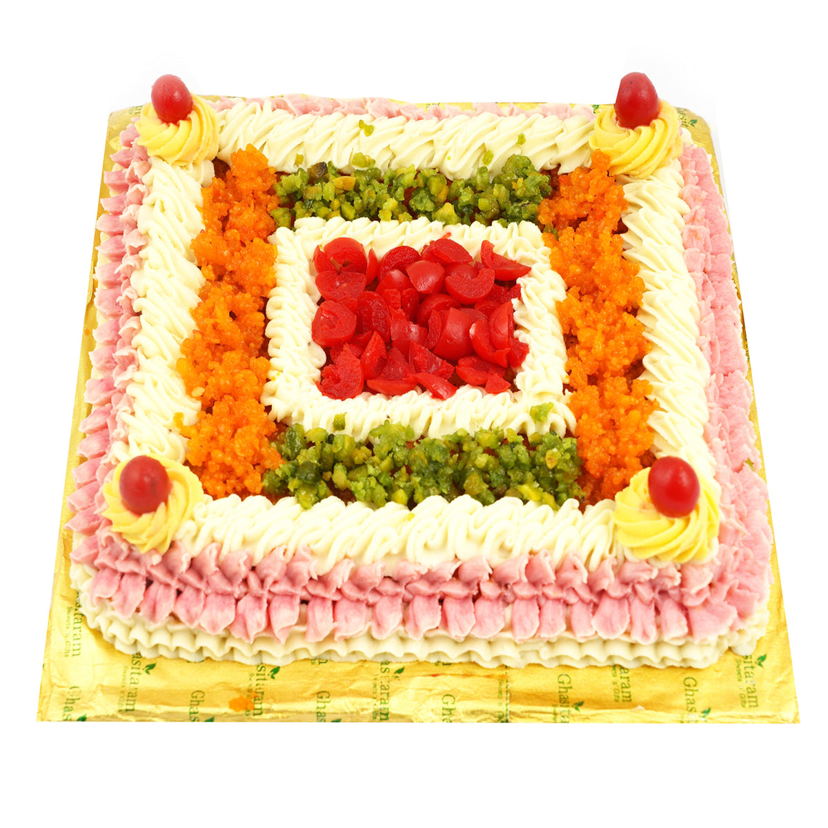 Fresh Eggless Motichoor Laddoo Cake with Cream 600 GMS