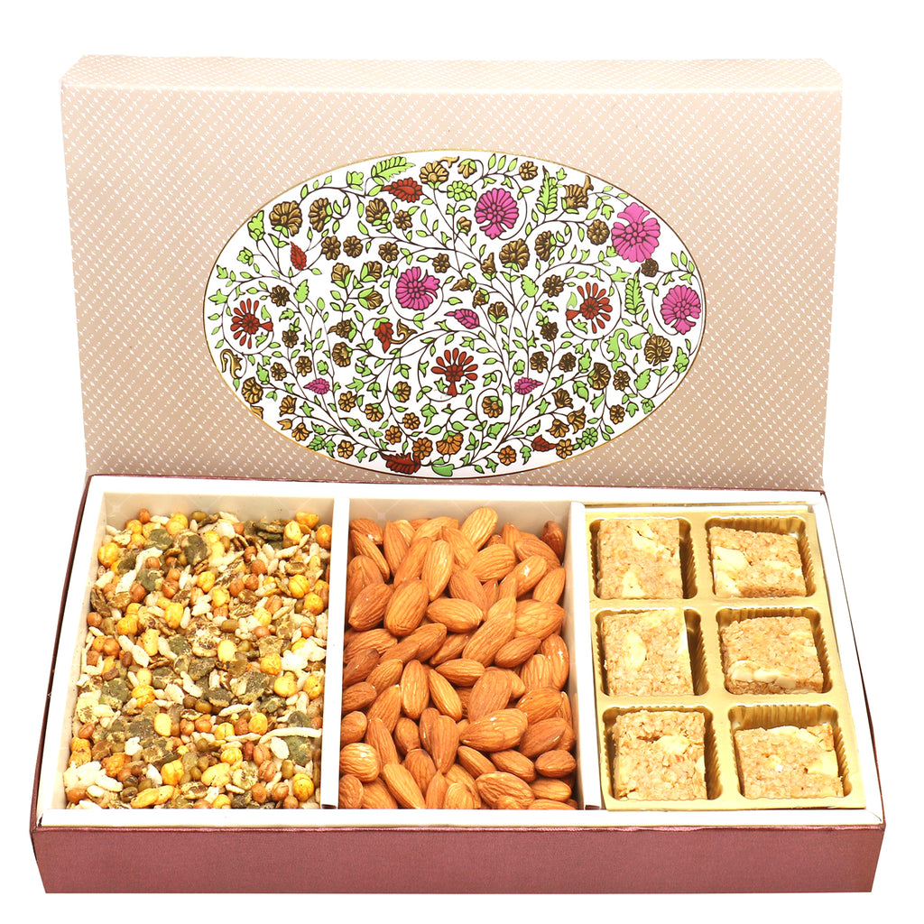 Mother's Day Gift-3 Part Eco Almonds, Granula Bites and Roasted Namkeen Box