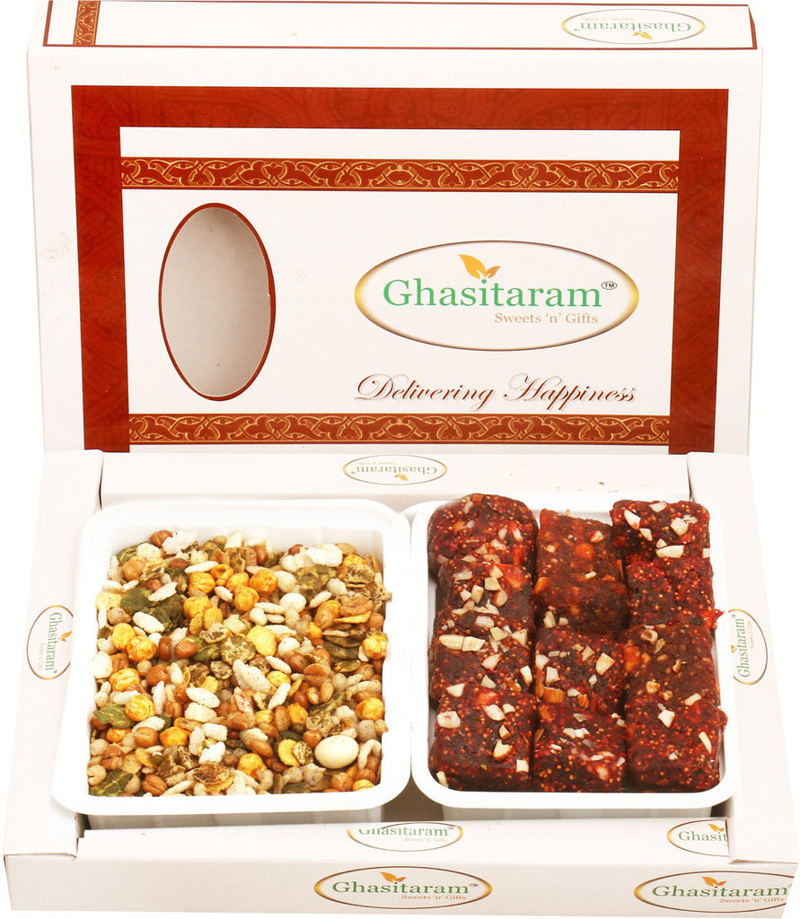 Mother's Day Gift-Ghasitaram's Sugarfree Dates and Figs Bites and Roasted Protein Mix Hamper