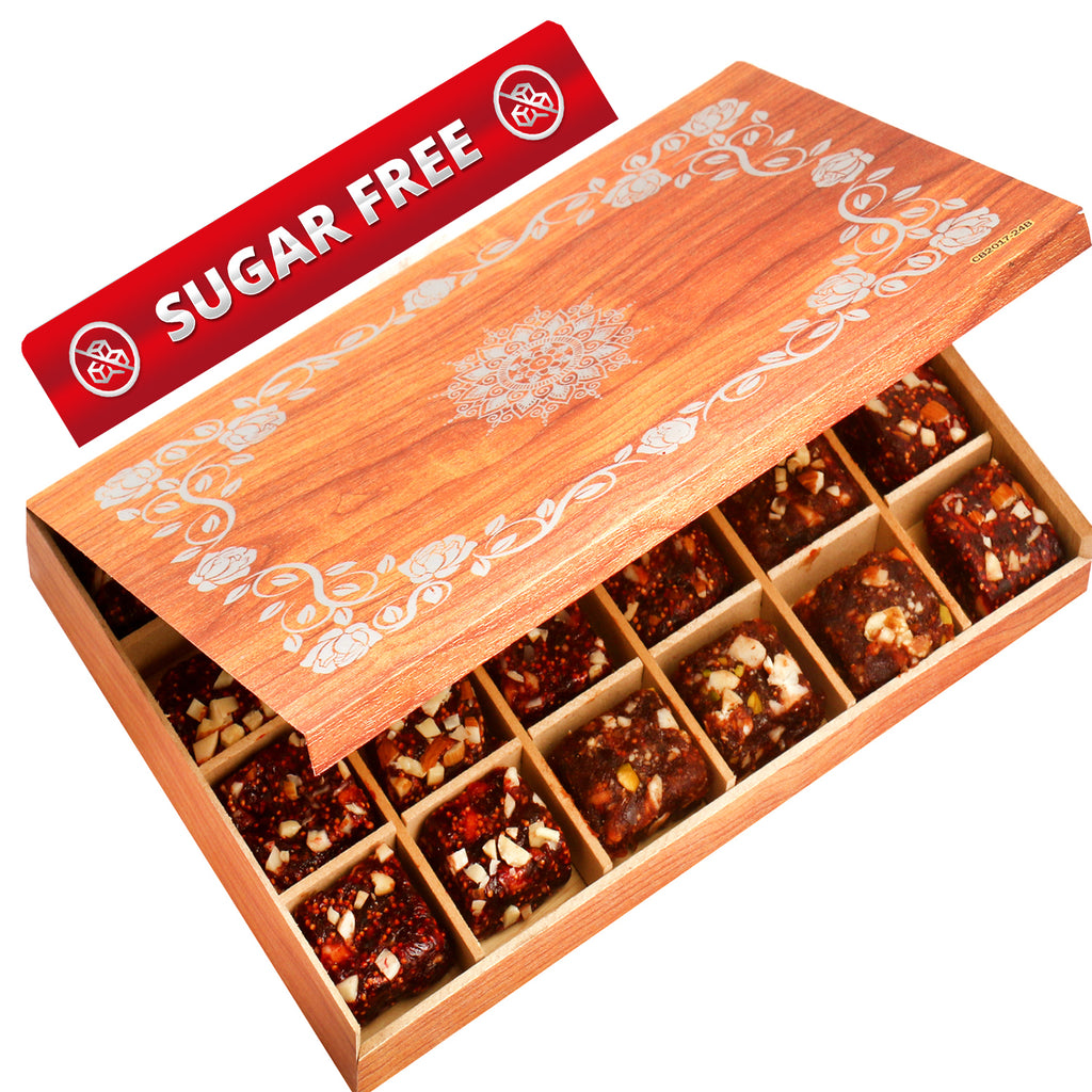Mother's Day Gift-Wooden 24 pcs Sugarfree Dates and Figs Bites  Box