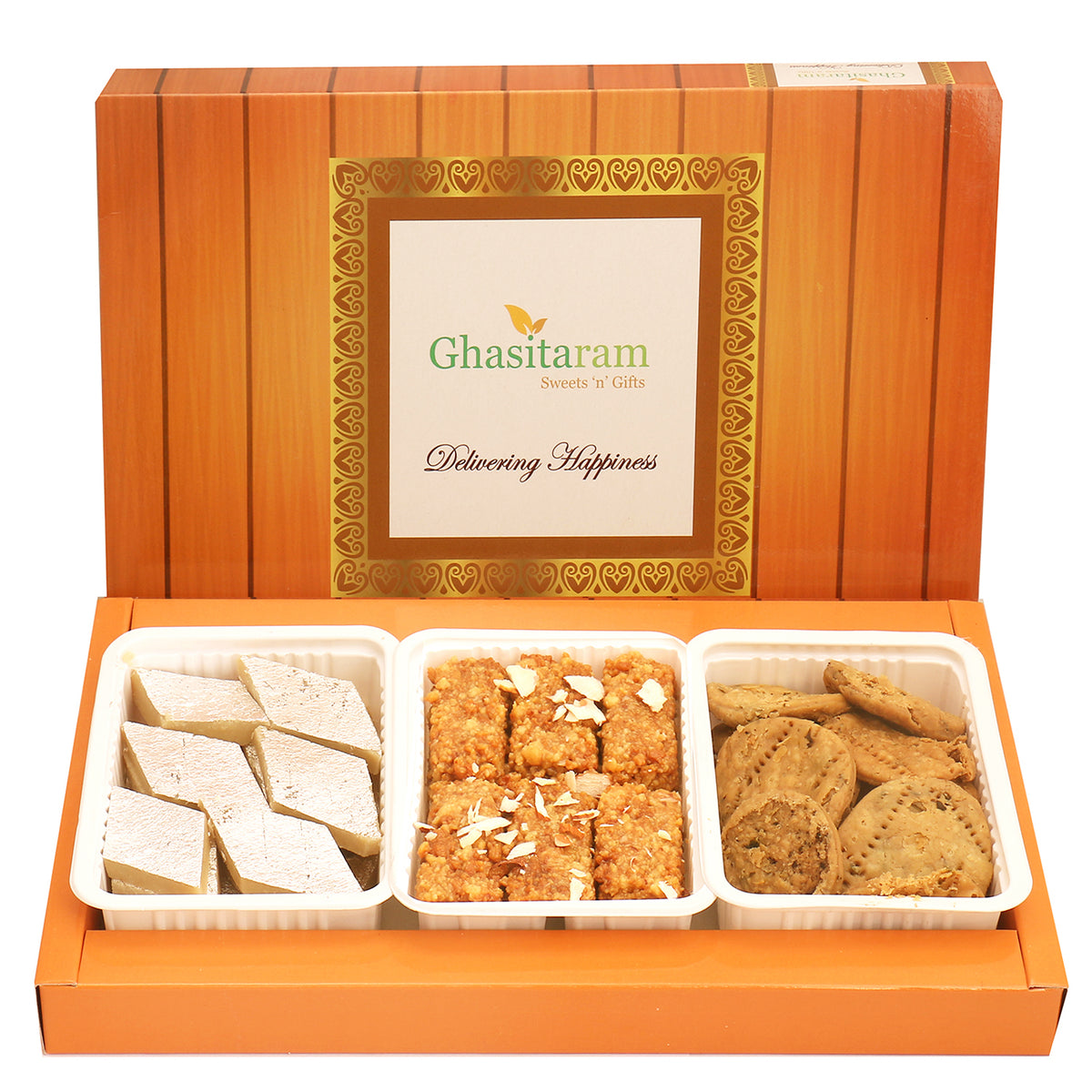 Mothers Day Sweets-Assorted Box of Kaju Katli, Milk Cake and Methi Mathi