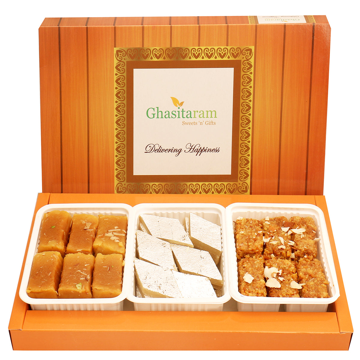 Mothers Day Sweets-Assorted Box of Kaju Katli, Milk Cake and Soft Mysore Pak