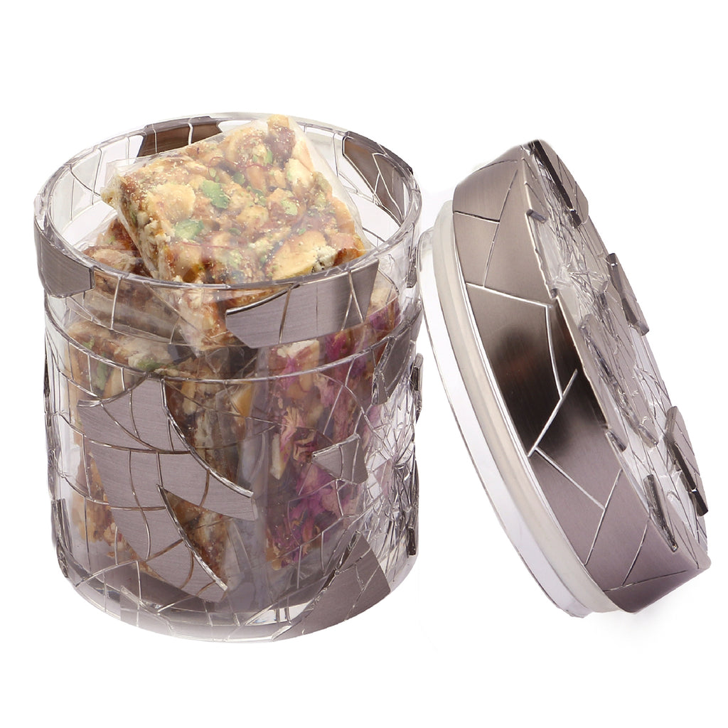 Mother's Day Sweets-Crystal Jar with Dryfruit Chikki
