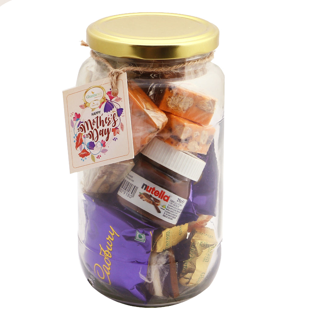 Mother's Day Sweets-Glass jar filled with Bites and Cookies