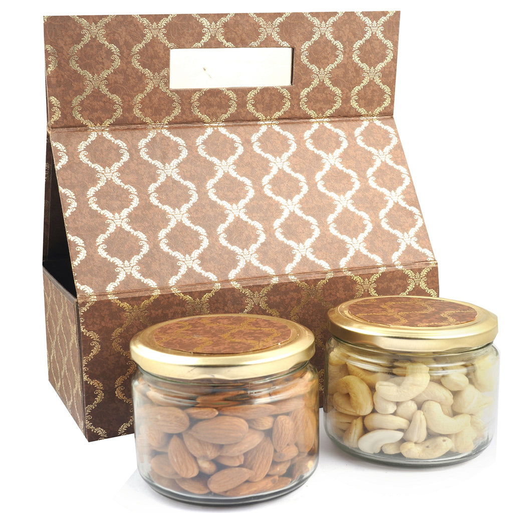 Mothers Day Gifts-2 Jars Bag Box of Almonds and Cashews