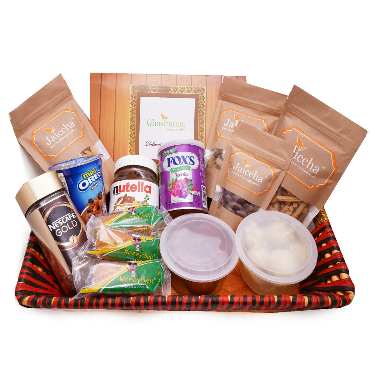 Mothers Day Gifts-Big Red Basket of 21 Goodies with Gujiyas